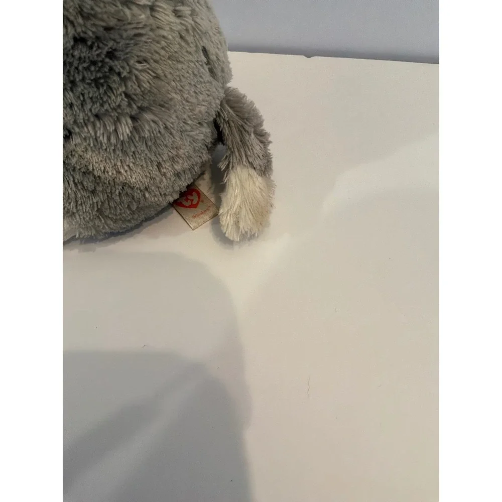 Ty Beanie Boos Whiskers‎ The Schnauzer Dog Plush Toy Large Eyes Sparkly Blue